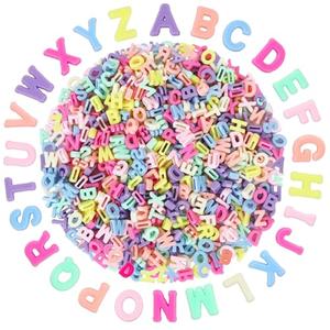 Augshy 700Pcs Large Letter Beads, Colorful Plastic A-Z Mixed Alphabet Shape Beads for Jewelry Making Bracelets Necklaces Key Chains Shoelaces Crafts Party Decor(9 x 12 mm)