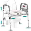 Toilet Seat Risers for Seniors, Raised Toilet Seat with Handles, Adjustable Height & Width, Cozy Padded 400lb Elevated Toilet Seat, Fit Any Toilet