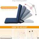 Adjustable Floor Chair with Back Support Foldable Meditation Chair, Blue, Upgraded Comfort