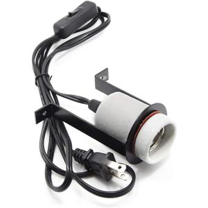 Reptile Ceramic Heat Lamp Holder Pet Heater Bracket for Heat Lamp Bulb 300W(Bulb Not Included) (1 Count (Pack of 1))