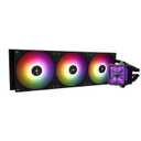 FW PRO 360 ARGB Black CPU Water Cooler,3 PWM Fans Water Cooling System with 2000PRM,for AM4/AM5&Intel LGA1851/1700, Magnetic Detachable LCD Screen with 320 * 320 Resolution