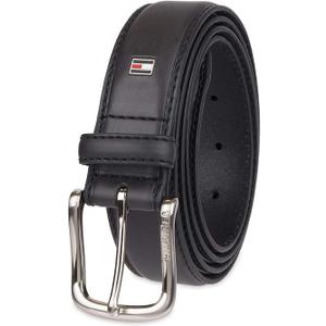 Tommy Hilfiger Men's Casual Jeans Belt, Black Logo, 32