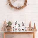 CYNOSA 3Pcs Cute Christmas Gnomes Table Signs Christmas Decorations for Home Winter Rustic Gnomes Tabletop Centerpieces Block Signs for Xmas Holiday Party Indoor Home Decor