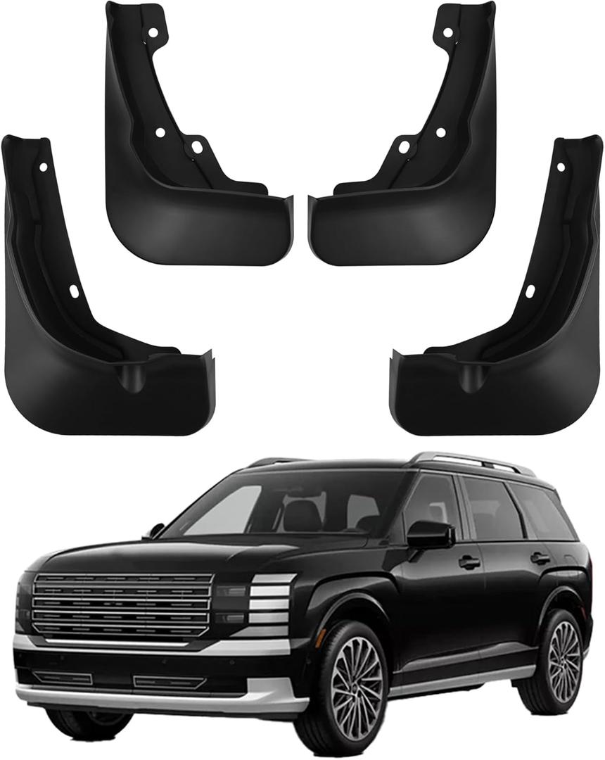 Mud Flaps Compatible with 2026 Hyundai Palisade Accessories All Weather Fender Guard Mudguards Sediment Protection No Need to Drill HolesOnly for Calligraphy