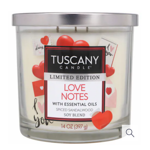 Tuscany Valentines® Limited Edition Love Notes Scented Triple Pour Jar Candle
