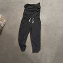 Women Jumpsuits One Off Shoulder Short Sleeve Lace up Waist Pockets Rompers, Large 