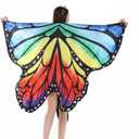 Butterfly Costume for Adult Butterfly Wings Halloween Colorful Wings Costumes Funny Fancy Dress Cosplay (Orange and Blue)