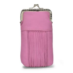 Leather Cigarette Case Pack Holder Regular or 100's Lighter Pocket by Leatherboss (Classic Pink)