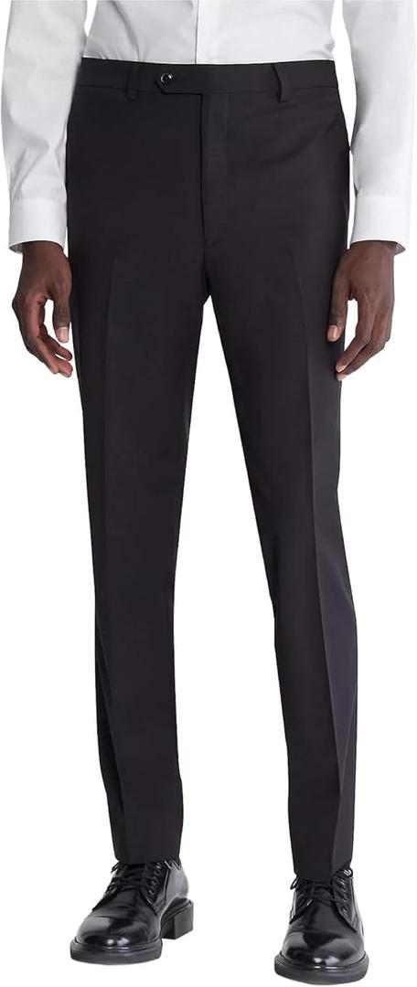Calvin Klein Men's Slim Fit Stretch Dress Pants  Wrinkle-Resistant, Tailored Fit (33W x 30L, Black)
