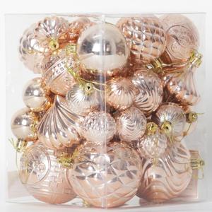 Christmas Ornaments Set with 36pcs Shatterproof Christmas Tree Decorations, MultiSize Christmas Ball Ornaments with 7 Styles Champagne