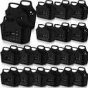 Nuogo 20 Pack Plastic Baskets with Handles Portable Shower Caddy Storage Baskets Reusable Caddy tote Organizer Bin for Bathroom Dorm Communal Showers Kitchen, 10.6" x 6" x 10" (Black)