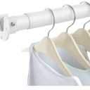 Closet Rods for Hanging Clothes, 17 to 84 Inch Heavy Duty Stepless Adjustable Closet Hanging Rod, 1.3 Inch Diameter Metal Closet Rod for Wardrobes Laundry Bedroom RV, White