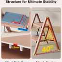 2 Step Ladder, Aluminum Lightweight Folding 2 Step Stool with Anti-Slip Wide Pedal,330lbs Capacity Steel Ladder for Office and Household(Light Peach Pink)