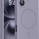 Miracase Magnetic for iPhone 16 Plus Case, [Soft Anti-Scratch Microfiber Lining], Compatible with MagSafe, Liquid Silicone Shockproof Drop Protection Phone Case for 16 Plus,Lavender Gray