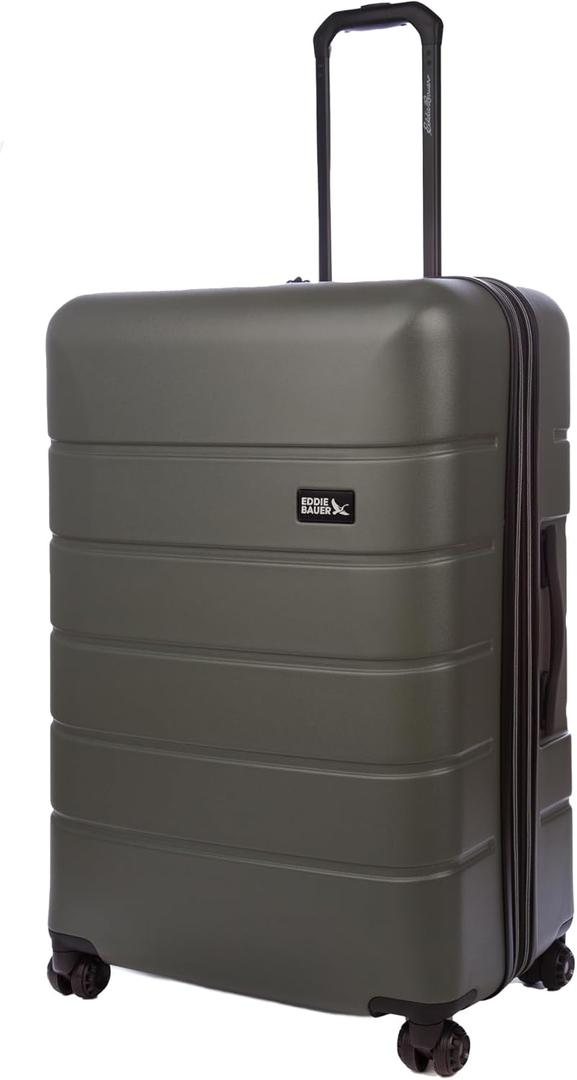 Eddie Bauer Glacier Checked 30" Luggage | Hardside | Spinner Wheels | Expandable | Lightweight | Travel Essentials - Sprig Green
