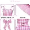 Girls Pink & White Gingham Costume Dress with Accessories, 4-10Y (Pink)