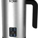 Solac Pro Foam Stainless-Steel Milk Frother & Hot Chocolate Mixer, Metal & Black, SPF500, 17 oz