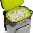 CORE Magnetic Leak Proof Soft Cooler with Waterproof Zipper | Insulated Bag Portable Ice Chest Box | Best Soft Cooler for Food & Beverages for Tailgating, Car Camping, Travel, and Family Beach Picnics (24 Can, Shadow Gray)