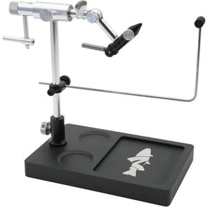 Nirvana V2 Rotary Fly Tying Vise with Travel Base - Now with Improved Jaws, Joints, and More functionality (Silver)