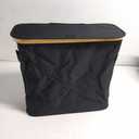 Toilet Paper Storage Basket with Lid for Mega Rolls, Large Bamboo Toilet Paper Organizer Holder Stand for Bathroom, Enclosed Tissue Storage Bin Box Container Free Standing, Black