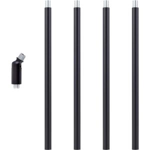 M10 Threaded Extension Rod with Sloped Ceiling Adapter Kits for Pendant Light, Island Lighting, Black
