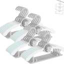 HGYZE Baby Nursery Closet Hangers, Ultra Thin Non-Slip and Extendable Laundry Infant Pant Hanger for Newborn Clothes - 20pcs Grey Gift - Adjustable Children Coat Hanger for Girl Boy Toddler Kids Child