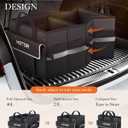 HOTOR Trunk Organizer - Car Organizer with 5 Pockets, Trunk organizer for SUV, Sedan & Van, Car Organization with Sturdy Base Panel for Car Accessories, Black, 2 Compartments, 21.3"12.6"10.6" (Medium)