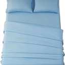 SONORO KATE Bed Sheet Set Super Soft Microfiber 1800 Thread Count Luxury Egyptian Sheets 16-Inch Deep Pocket Wrinkle and Hypoallergenic-4 Piece(Queen Lake Blue)