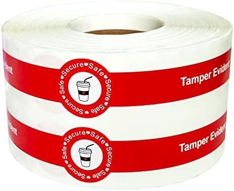 500 Pcs Safe Secure Tamper Evident Seals Stickers for Drink Lids 1x9 Inch - Food Delivery Stickers Sealed for Freshness Labels Drink Food Seals