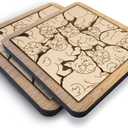 Yorkshire Terrier Coaster Set Yorkie Puzzle Wooden Coasters, Laser-Cut Interlocking Jigsaw Drink Mats, Yorkie Mom Dad Gift, Yorkshire Terrier Lover Home Decor, Gift for Yorkie Owners