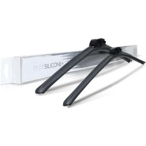 Clix Wipers 24"+18" Silicone Plus Rain Repellent Windshield Wiper Blades (Set of 2) – Carbon Fiber Beam Automotive Replacement Windshield Wiper Blades, All-Weather Universal Fit Car Accessories