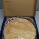 12" Lazy Susan Oak Wood Turntable Organizer for Cabinet, Farmhouse Round Wooden Lazy Susan Organization and Storage for Dining Table, Pantry, Kitchen, Bathroom, Countertop, Cupboard, Home Decor (Brown & Black)