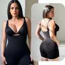 SHAPERX Open Bust Shapewear Tummy Control Bodysuits for Women Seamless Compression High Waisted Body Shaper, XXS