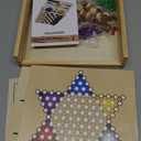 Juegoal 7-in-1 Wooden Board Game Set for Kids Adults, Tabletop Combo Classic Travel Portable Board Games (Chess, Checkers, Chinese Checkers, Backgammon, Parcheesi, Snakes and Ladders, Tic Tac Toe)