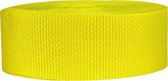 Strapworks Heavyweight Polypropylene Webbing - Heavy Duty Poly Strapping for Outdoor DIY Gear Repair, 1 Inch x 10 Yards - Yellow
