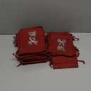 Tegeme 36 Pcs Small Christmas Burlap Drawstrings Bags 4 x 6 Inch Burlap Gift Bags with Double Jute Drawstrings Reusable Deer Candy Goodie Treat Supplies for Xmas Presents Holiday Party Favor