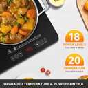 AMZCHEF Portable-Induction-Cooktop-2-Burner-ETL-Certified: 18 Power & 20 Temperature Levels Induction Burners 1800W, Independent Control,10-hour Timer, Safety Lock, Low Noise Electric Cooktops