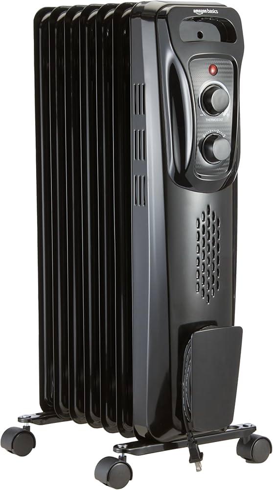 Comfort Zone Electric Oil-Filled Radiant Radiator Space Heater, Never Refill, Adjustable Thermostat, Tip-Over Switch & Overheat Protection System, Ideal for Home, Bedroom, & Office, 1,200W, CZ7007J