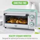 GreenLife Countertop Toaster Oven Air Fryer Stainless Steel, Healthy Ceramic Nonstick, PFAS Free, Tray & Basket, Bake, Broil, Reheat, Adjustable Temp & Time Control, Auto Shutoff, Turquoise