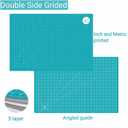 24"x36" Self Healing Cutting Mat, Sewing Mat for Crafts, Double Sided 5-Ply Table Cutting Board for Fabric Quilting Leather Modeling Hobby Project, Turquoise