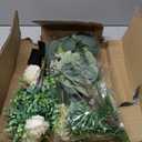 120Pcs 15 Kinds Mixed Artificial Eucalyptus Leaves Stems and Faux Flowers Bulk, Fake Silver Dollar Eucalyptus Bundle Plants Greenery Branches for Wedding Vase Bouquets Floral Arrangement Home Decor