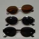 livho Retro Polarized Sunglasses - UV400 Protection, Oval Shape, Metal Frames - Matching Soft Case Incuded