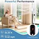 OLIXIS 17" Standing Fan with Remote, Oscillating Pedestal Fans for Bedroom w/ 15H Timer, Stand Up Fan w/ 3 Speed & 3 Wind Modes, Adjustable Height & Tilt Head, 17"*17"*51.18"