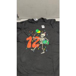 My 12th Birthday Skeleton Halloween 12 Year Old Funny Gift T-Shirt Size M