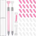 Jutom 2 Pcs Diamond Painting Pen with 20 Pcs Diamond Painting Wax Pen Replacement Wax Glue Art Accessory and Tool Quickly Pick up Bead Gem for DIY Craft(Single Head)