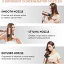 slopehill Professional Ionic Hair Dryer, Powerful 1800W Fast Drying Low Noise Blow Dryer with 2 Concentrator Nozzle 1 Diffuser Attachments for Home Salon Travel (Mocha Mousse)