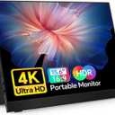 MNN 4K Portable Monitor 15.6" 3840x2160 UHD USB-C HDMI Laptop Monitor, 100% Adobe RGB IPS Computer Gaming Display HDR Travel Monitor w/Speakers & Smart Cover for Laptop Xbox PS5 Switch PC Phone