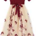 PATPAT Family Matching Outfits Dresses and Sweatshirt Fall Winter Off Shoulder Dresses and Long Sleeve Sweatshirt (XL)