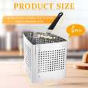 LemonRoad 4 Pack 5 Qt Stainless Steel Pasta Strainer Baskets Inserts Quarter Strainer Basket Skimmer with PVC Handles for 20 Qt. Pasta Cooker Pot for Boiling Noodle Blanching Vegetables Seafood