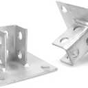 Post Base Channel 4 Hole Square, for 1-5/8 Single Strut Channel,Side Orientation - 6-inch x 6-inch Base,Durable Hot dip galvanizing Steel, 2PCS